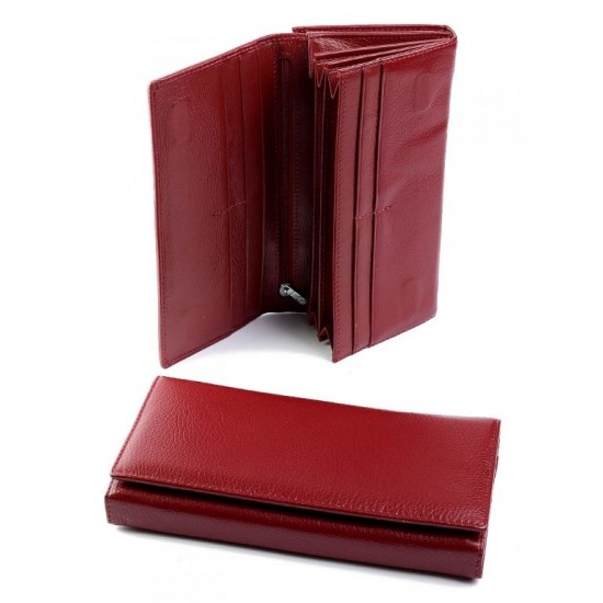 Жіночий гаманець з натуральної шкіри на магнітах LARGONI 8201 бордовий
