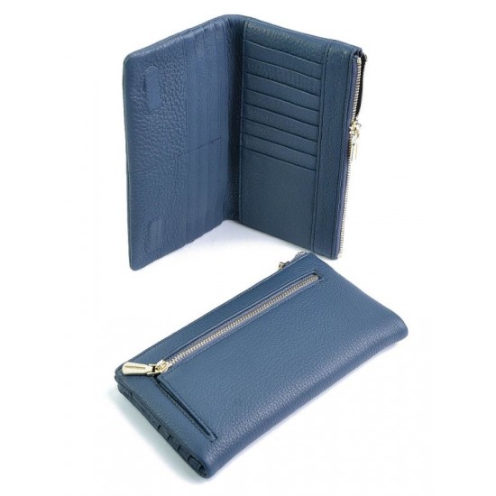 Жіночий гаманець з натуральної шкіри LARGONI D-6098 синій