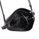 Женская кросс-боди сумочка на три отделения из натуральной замши LUCHERINO 813 черный