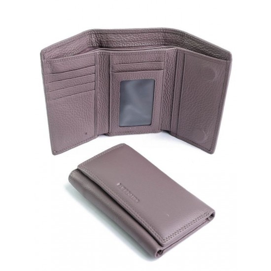 Жіночий гаманець з натуральної шкіри на магнітах LARGONI 9900 пурпурний