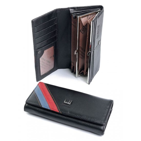 Жіночий гаманець з натуральної шкіри LARGONI A0001-D1 чорний