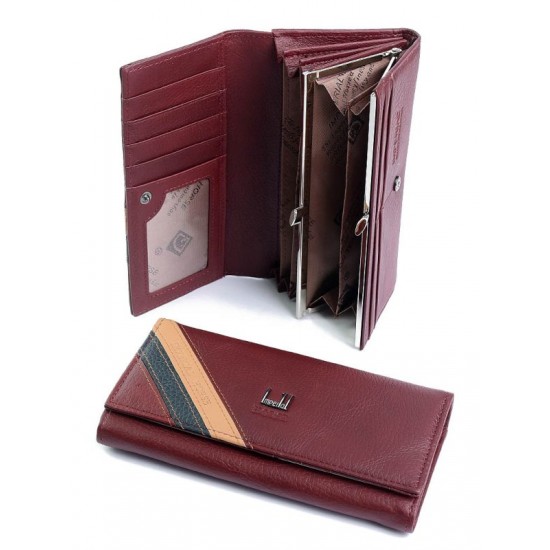 Жіночий гаманець з натуральної шкіри LARGONI A0001-D1 бордовий