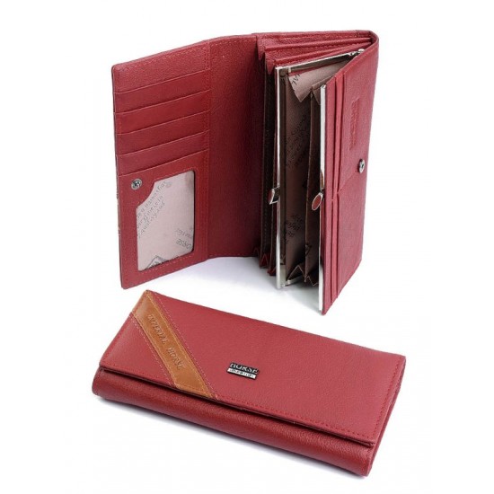 Жіночий гаманець з натуральної шкіри LARGONI A0001-F1 червоний