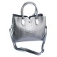 Жіноча сумка з натуральної шкіри на три віділення LARGONI 8637 срібло
