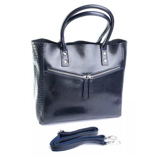 Женская сумка из натуральной кожи LARGONI 8713-12 темно-синий