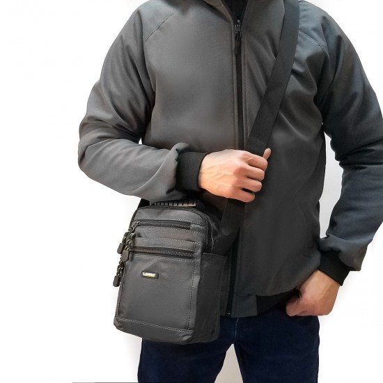 Мужская сумка на плечо Lanpad 53261 серый