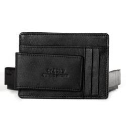Чоловічий шкіряний магнітний затискач для банкнот dr.Bond Classic MZS-2 чорний Чоловічий шкіряний магнітний затискач для банкнот dr.Bond Classic MZS-2 чорний