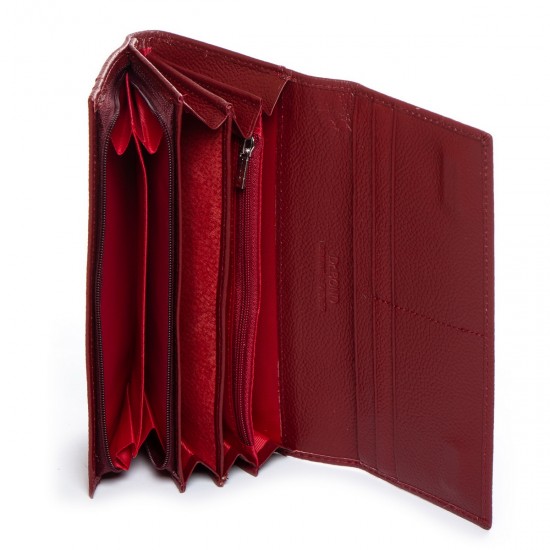 Шкіряний жіночий гаманець на магнітах dr.Bond Classic W502 бордовий