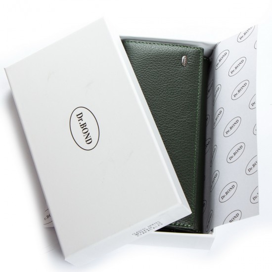 Шкіряний жіночий гаманець на магнітах dr.Bond Classic W502 зелений