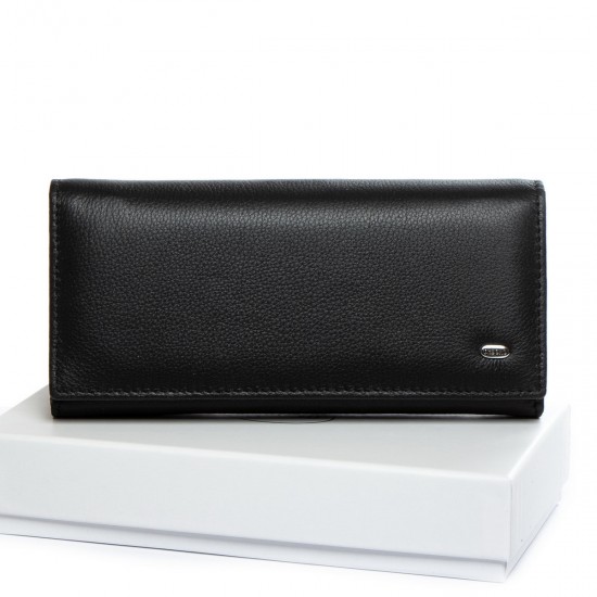 Шкіряний жіночий гаманець на магнітах dr.Bond Classic W502 чорний