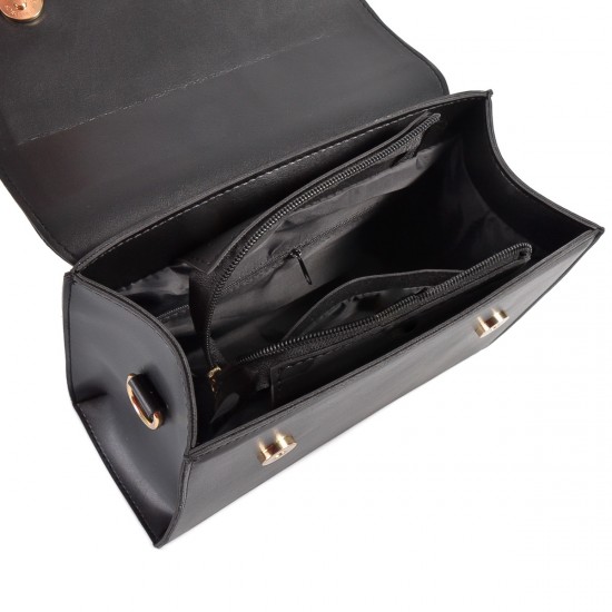 Женская модельная сумочка LUCHERINO 824 черный + золота фурнитура