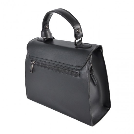 Жіноча модельна сумочка LUCHERINO 824 чорний + срібна фурнітура