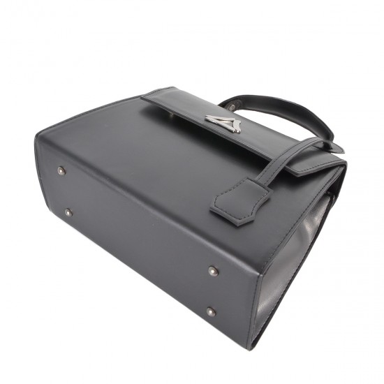 Женская модельная сумочка LUCHERINO 824 черный + серебряная фурнитура