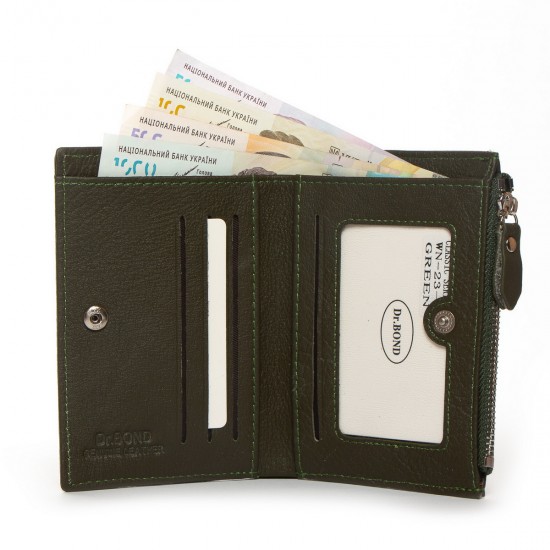 Шкіряний жіночий гаманець dr.Bond Classic WN-23-8 зелений