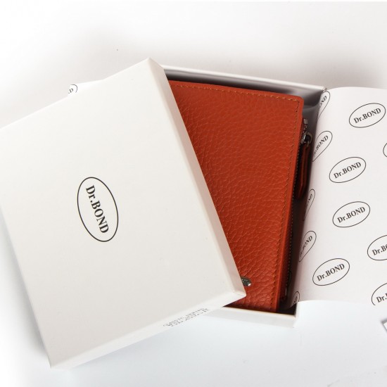 Шкіряний жіночий гаманець dr.Bond Classic WN-23-8 помаранчевий