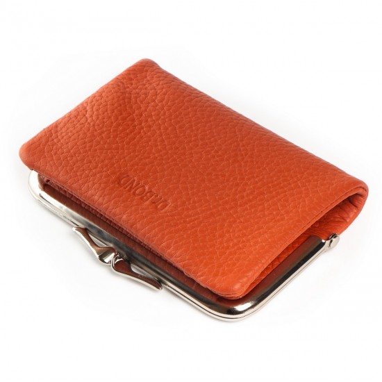 Шкіряний жіночий гаманець dr.Bond Classic WN-23-14 помаранчевий