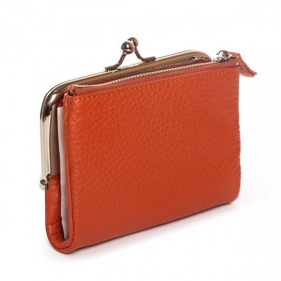 Шкіряний жіночий гаманець dr.Bond Classic WN-23-13 помаранчевий