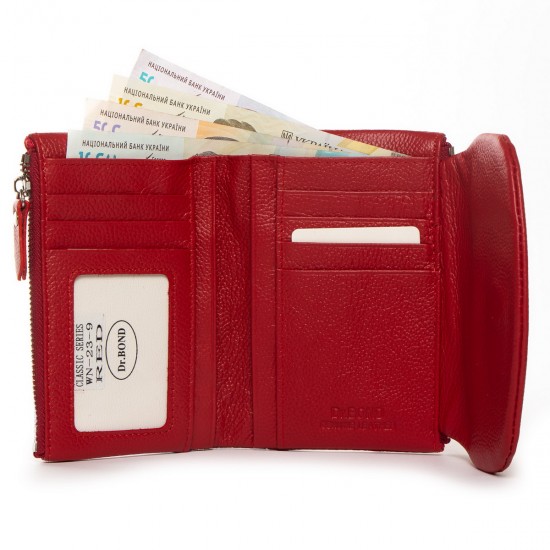 Шкіряний жіночий гаманець dr.Bond Classic WN-23-9 червоний