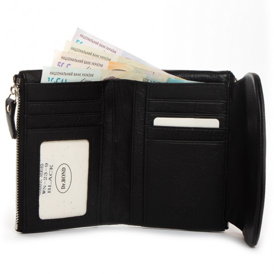 Шкіряний жіночий гаманець dr.Bond Classic WN-23-9 чорний
