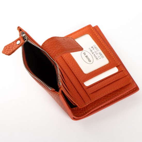 Шкіряний жіночий гаманець dr.Bond Classic WN-23-11 помаранчевий