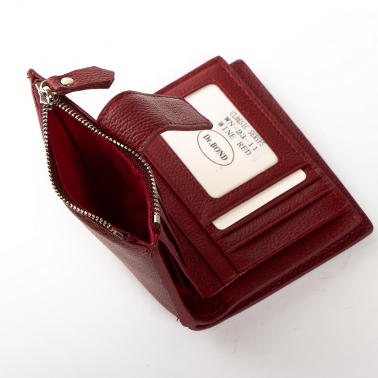 Шкіряний жіночий гаманець dr.Bond Classic WN-23-11 бордовий
