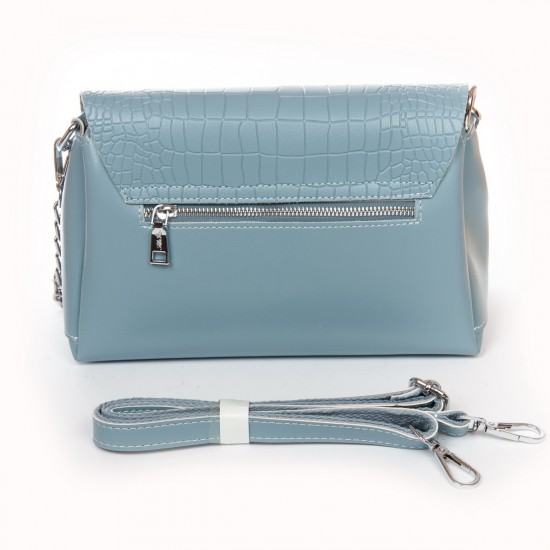 Жіноча сумочка з натуральної шкіри LARGONI 9717 блакитний
