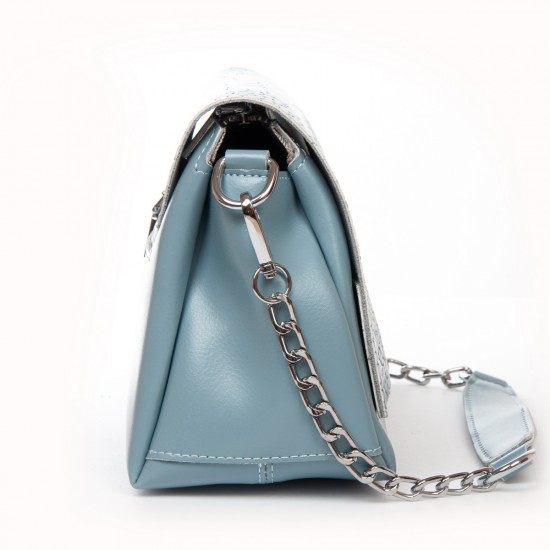 Жіноча сумочка з натуральної шкіри LARGONI 9717 блакитний
