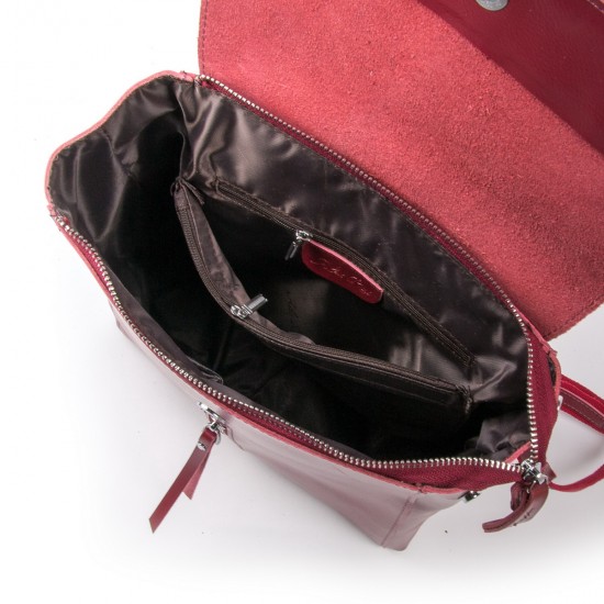 Жіночий рюкзак з натуральної шкіри ALEX RAI 373 бордовий