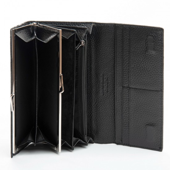 Шкіряний жіночий гаманець dr.Bond Classic PEW1-V-2 чорний