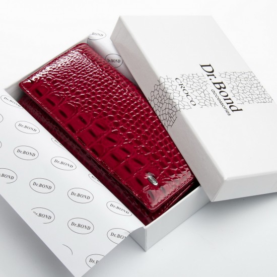 Шкіряний жіночий гаманець dr.Bond Classic PEW501-2 червоний