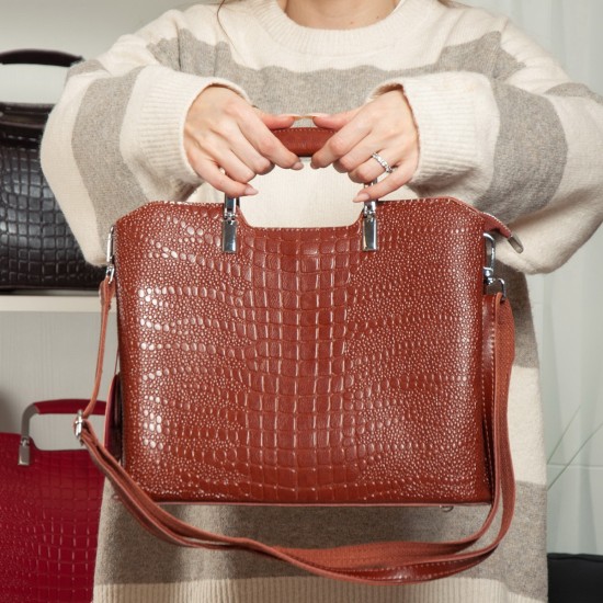 Женская сумка из натуральной кожи ALEX RAI 1540-1 коричневый 2