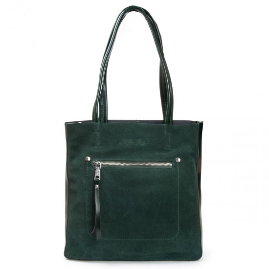 Женская сумка из натуральной кожи + замши ALEX RAI 8773-220 зеленый