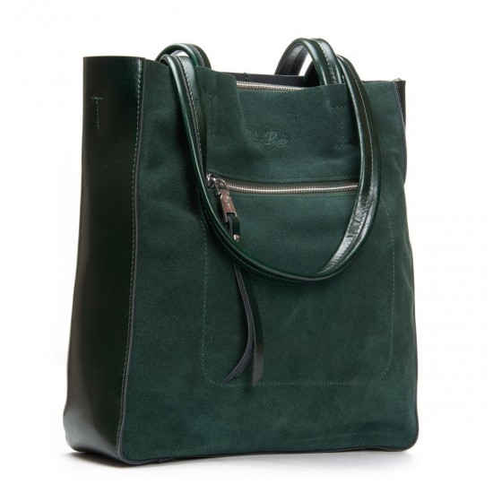 Женская сумка из натуральной кожи + замши ALEX RAI 8773-220 зеленый