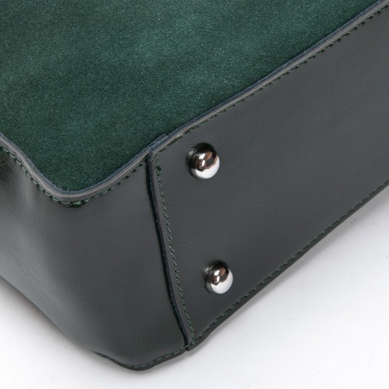 Женская сумка из натуральной кожи + замши ALEX RAI 8773-220 зеленый