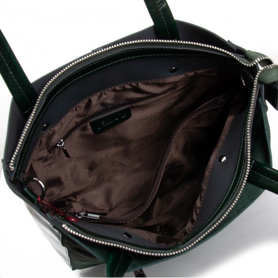 Женская сумка из натуральной кожи + замши ALEX RAI 8773-220 зеленый