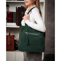 Женская сумка из натуральной кожи + замши ALEX RAI 8773-220 зеленый