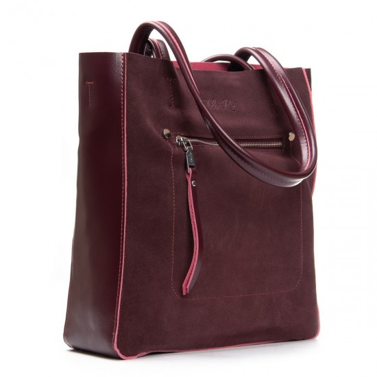 Женская сумка из натуральной кожи + замши ALEX RAI 8773-220 бордовый Женская сумка из натуральной кожи + замши ALEX RAI 8773-220 бордовый