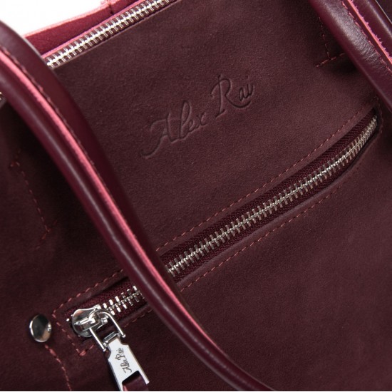 Женская сумка из натуральной кожи + замши ALEX RAI 8773-220 бордовый Женская сумка из натуральной кожи + замши ALEX RAI 8773-220 бордовый