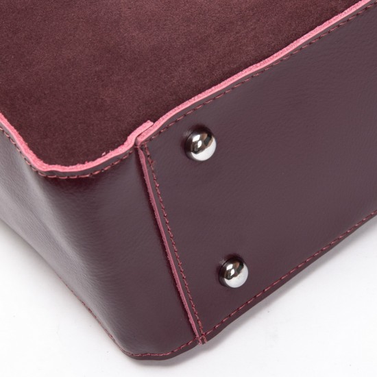 Женская сумка из натуральной кожи + замши ALEX RAI 8773-220 бордовый Женская сумка из натуральной кожи + замши ALEX RAI 8773-220 бордовый