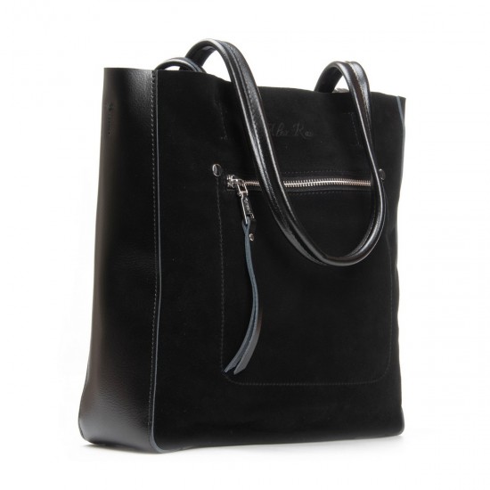 Женская сумка из натуральной кожи + замши ALEX RAI 8773-220 черный Женская сумка из натуральной кожи + замши ALEX RAI 8773-220 черный