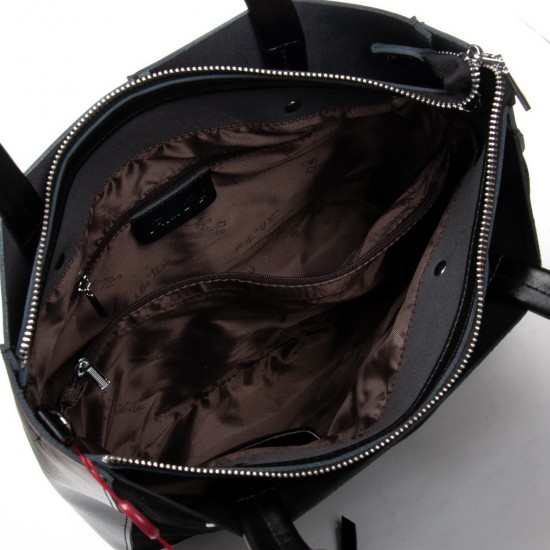 Женская сумка из натуральной кожи + замши ALEX RAI 8773-220 черный Женская сумка из натуральной кожи + замши ALEX RAI 8773-220 черный