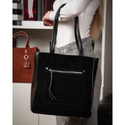 Женская сумка из натуральной кожи + замши ALEX RAI 8773-220 черный