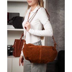 Женская сумка из натуральной кожи + замши ALEX RAI 3035 коричневый