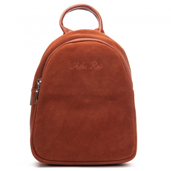 Женская сумка-рюкзак из натуральной кожи + замши ALEX RAI 2058 коричневый