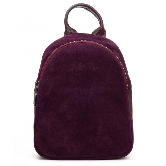 Женская сумка-рюкзак из натуральной кожи + замши ALEX RAI 2058 бордовый