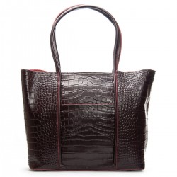 Жіноча сумка з натуральної шкіри ALEX RAI 00109 крокодил бордовий