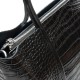 Жіноча сумка з натуральної шкіри ALEX RAI 00109 крокодил чорний