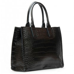 Жіноча сумка з натуральної шкіри ALEX RAI 8804 крокодил чорний