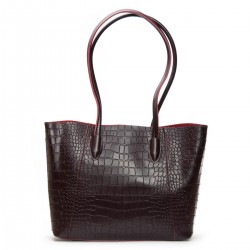 Женская сумка из натуральной кожи ALEX RAI 9349 крокодил бордовый