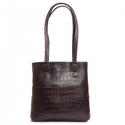 Женская сумка из натуральной кожи ALEX RAI 9384-1 крокодил бордовый